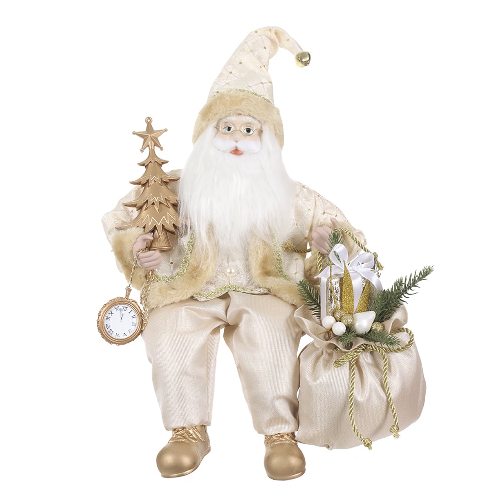PAPAI NOEL NATAL SENTADO. (CHAMPANHE DOURADO) 45cm