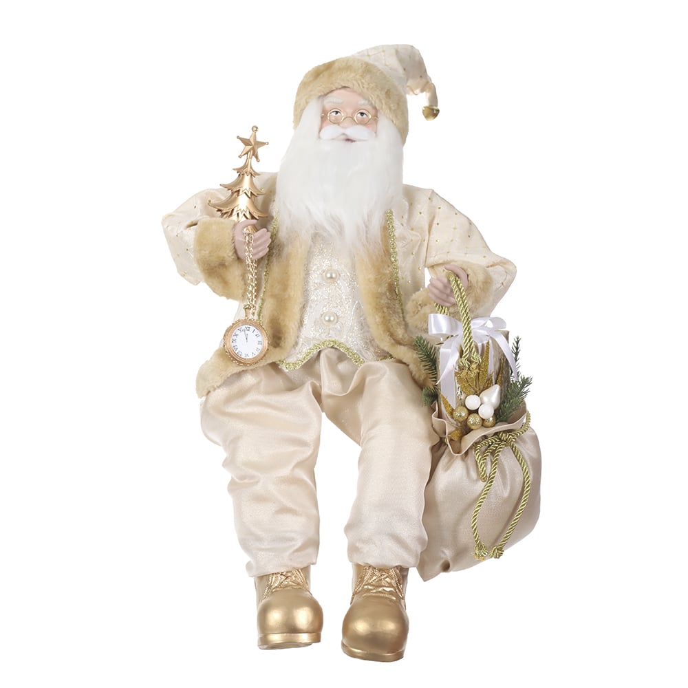 PAPAI NOEL NATAL SENTADO. (CHAMPANHE DOURADO) 60cm
