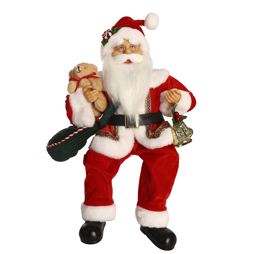 PAPAI NOEL NATAL TRADICIONAL SENTADO (VERMELHO BRANCO) 45cm