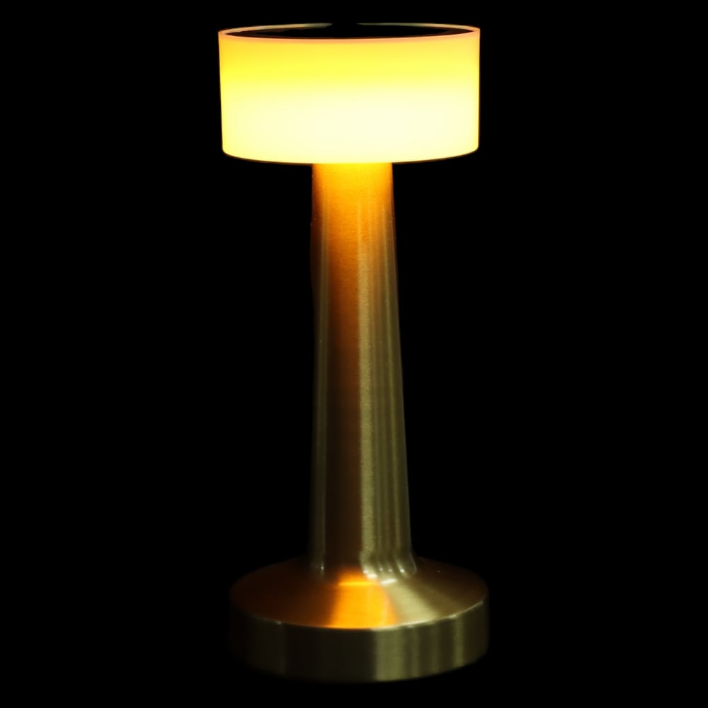 LUMINARIA DE MESA 24 LED TOUCH E 3 FUNC C/USB (DOURADO) 21X9cm
