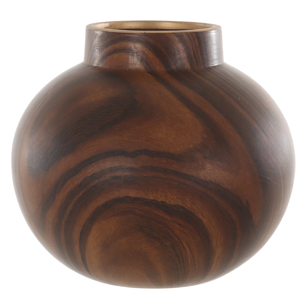 VASO DECOR CERAMICA EFEITO AMADEIRADO (MARROM DOURADO) 17,5cm 20d