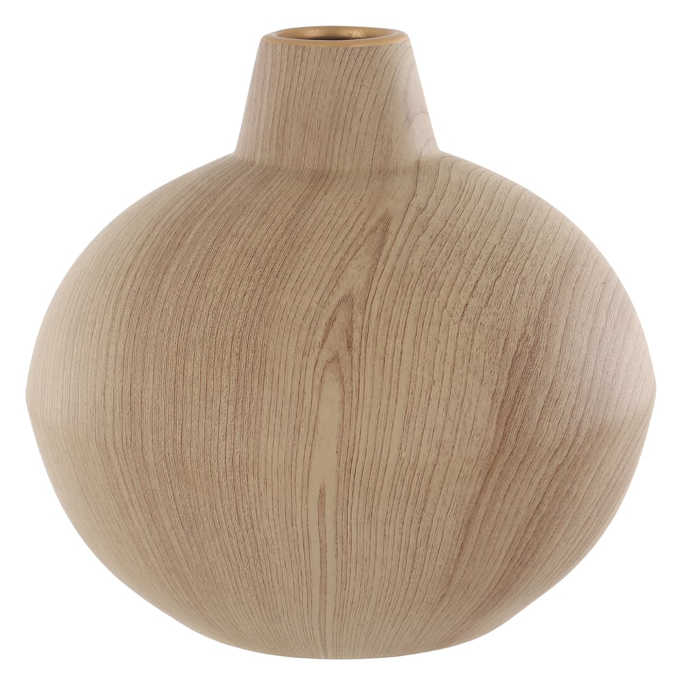 VASO DECOR CERAMICA EFEITO AMADEIRADO (BEGE DOURADO) 20,3cm 21,5d