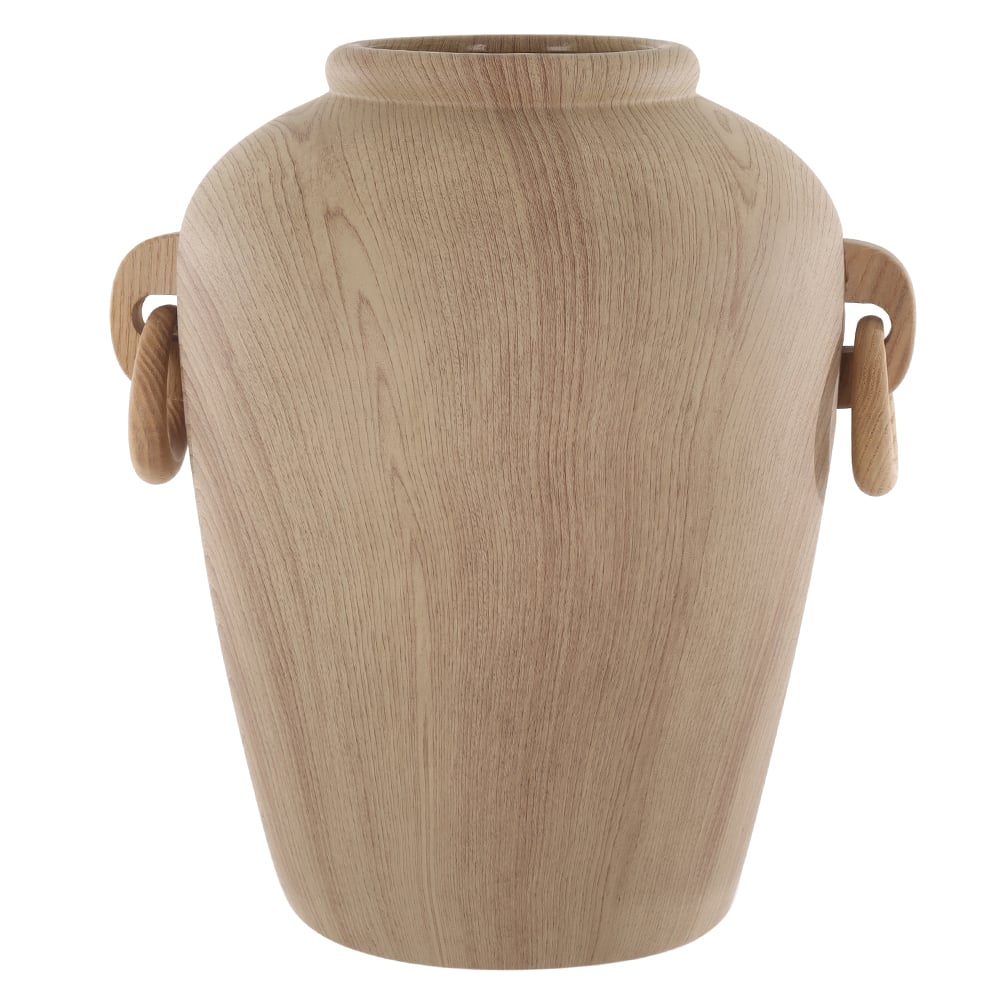 VASO DECOR CERAMICA EFEITO AMADEIRADO (BEGE) 28,5X26X21,5cm