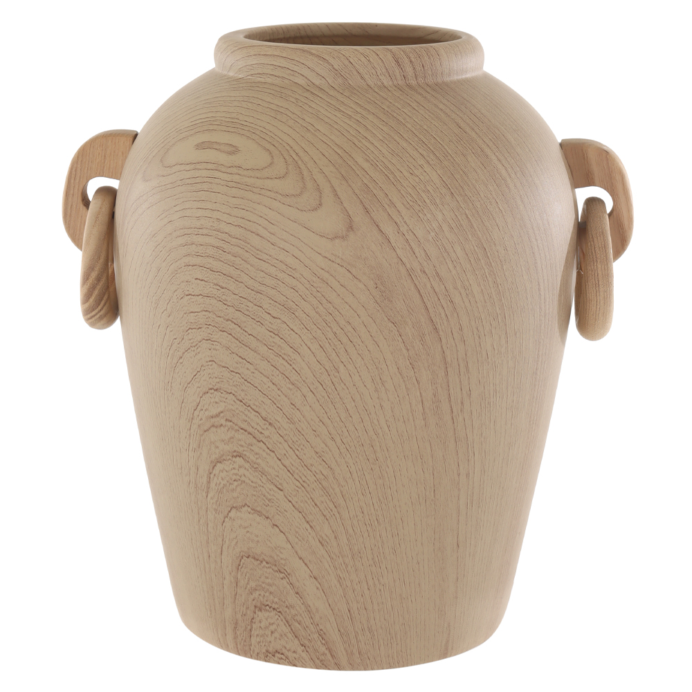 VASO DECOR CERAMICA EFEITO AMADEIRADO (BEGE) 24,5X22,5X18,8cm