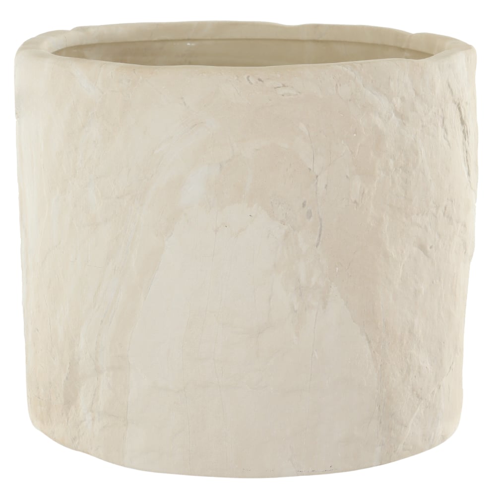 CACHEPOT DECOR CERAMICA EFEITO MARMORIZADO (BEGE) 18,5X22,5X22cm