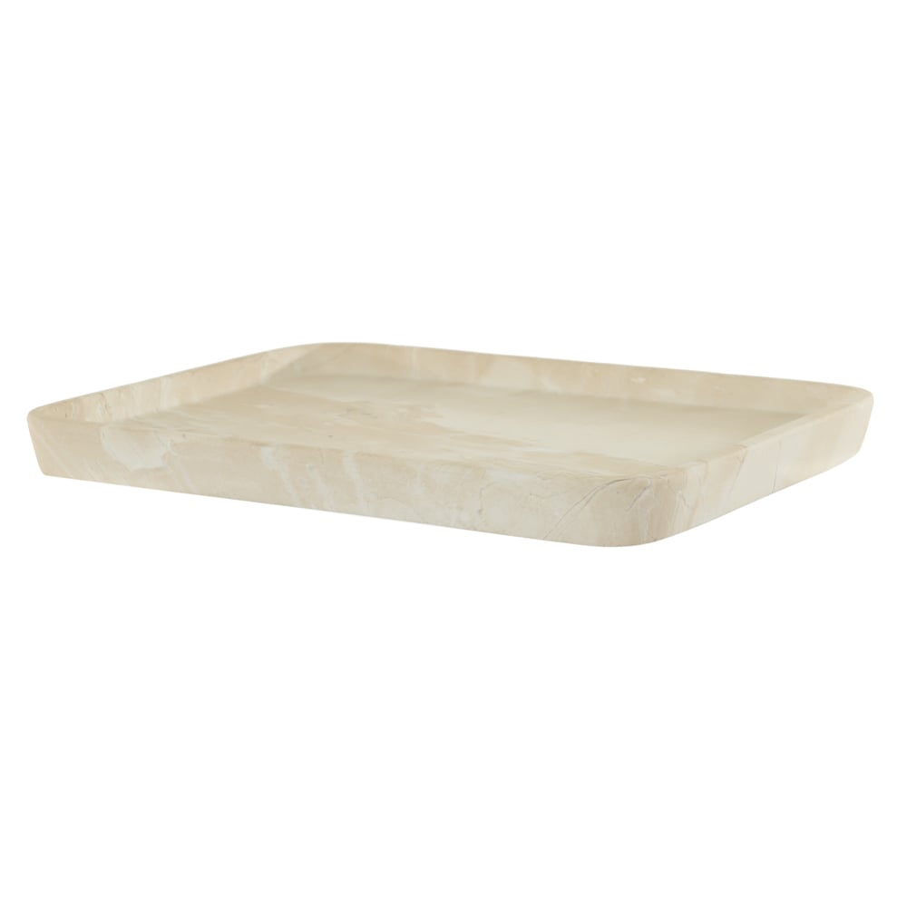 BANDEJA DECOR CERAMICA EFEITO MARMORIZADO (BEGE) 2,1X25,5X18,2cm