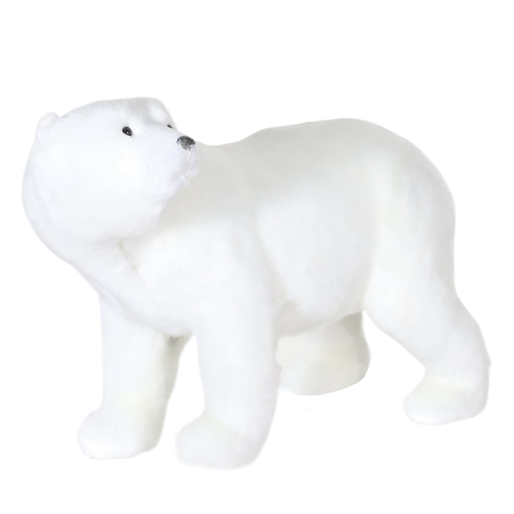 URSO NATAL REALISTA (BRANCO) 19X15X26cm