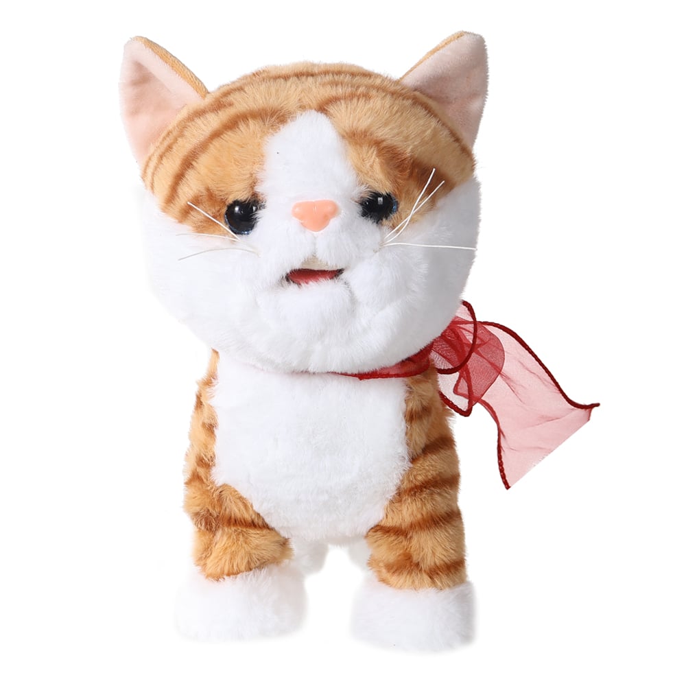 BONECO GATO NATAL C/MOV E SOM (VERMELHO BEGE) 26X12cm