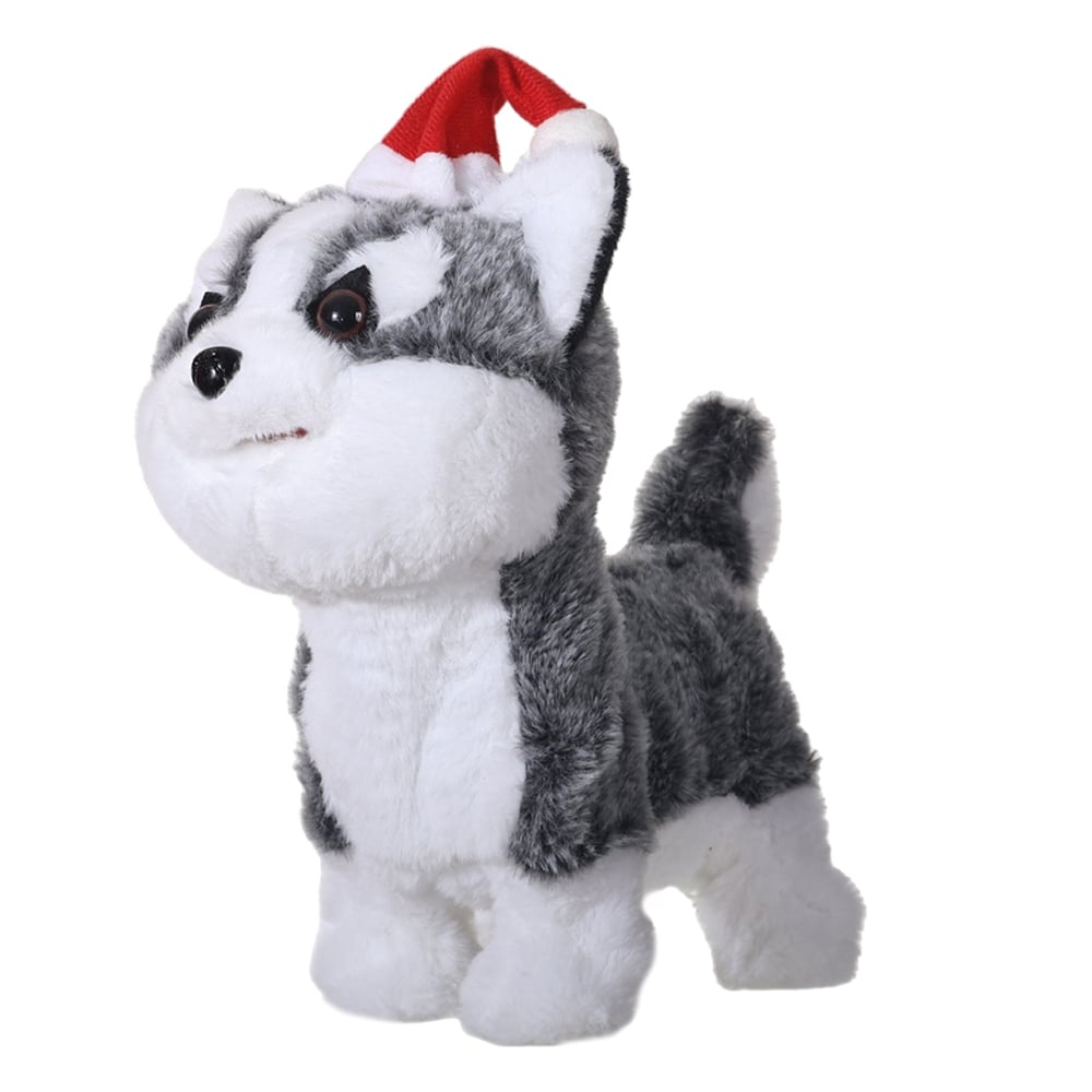 BONECO NATAL CACHORRO C/MOV E SOM (VERMELHO CINZA) 26X12cm
