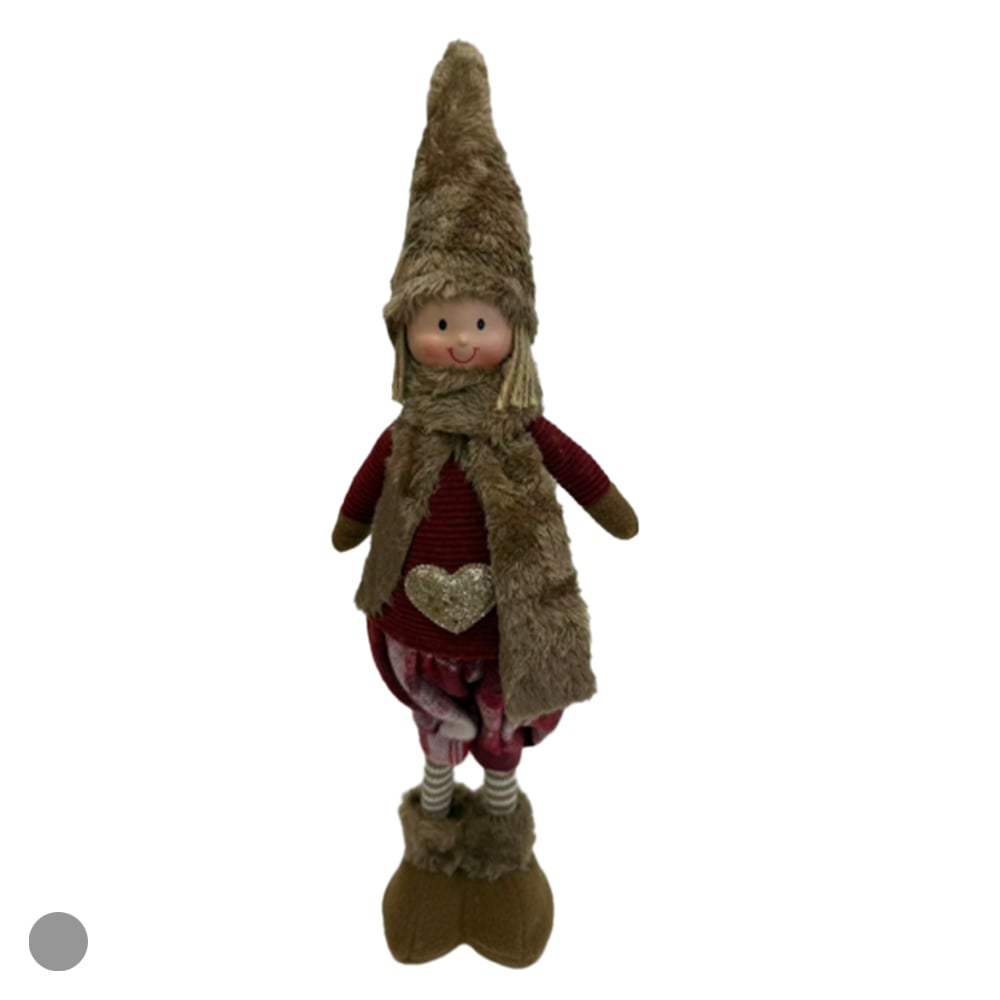 BONECO NATAL MENINO EM PE (VERMELHO MARROM) 69X17cm