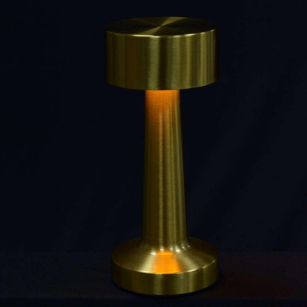 LUMINARIA DE MESA LED TOUCH E 3 FUNC C/USB (DOURADO) 22X22X11cm