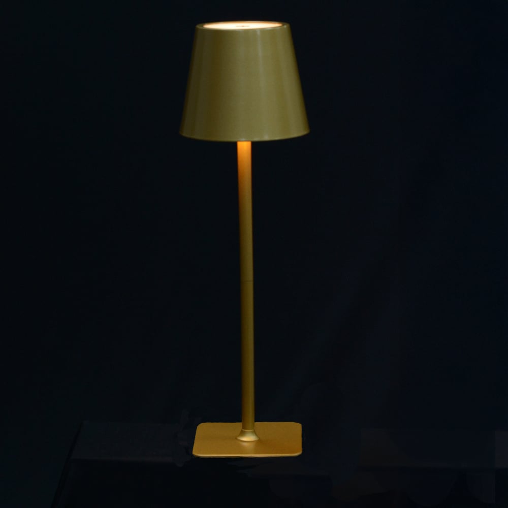 LUMINARIA DE MESA LED TOUCH E 3 FUNC C/USB (DOURADO) 37X13X13cm