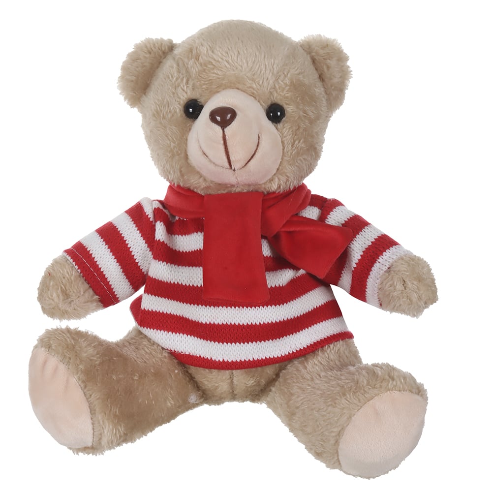 BONECO NATAL URSO MACHO DECORATIVO (VERMELHO BRANCO) 20cm