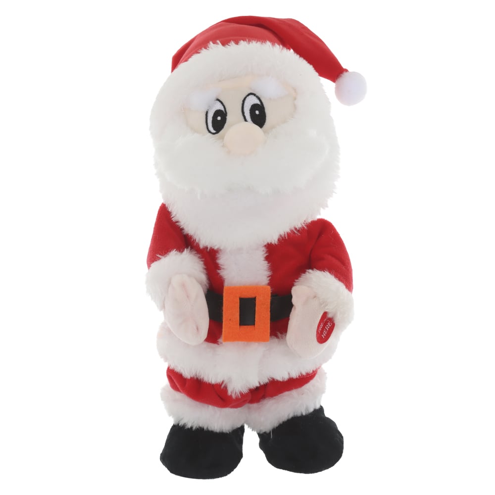 PAPAI NOEL ANIMADO C/SOM E MOV (VERMELHO BRANCO) 30X15cm