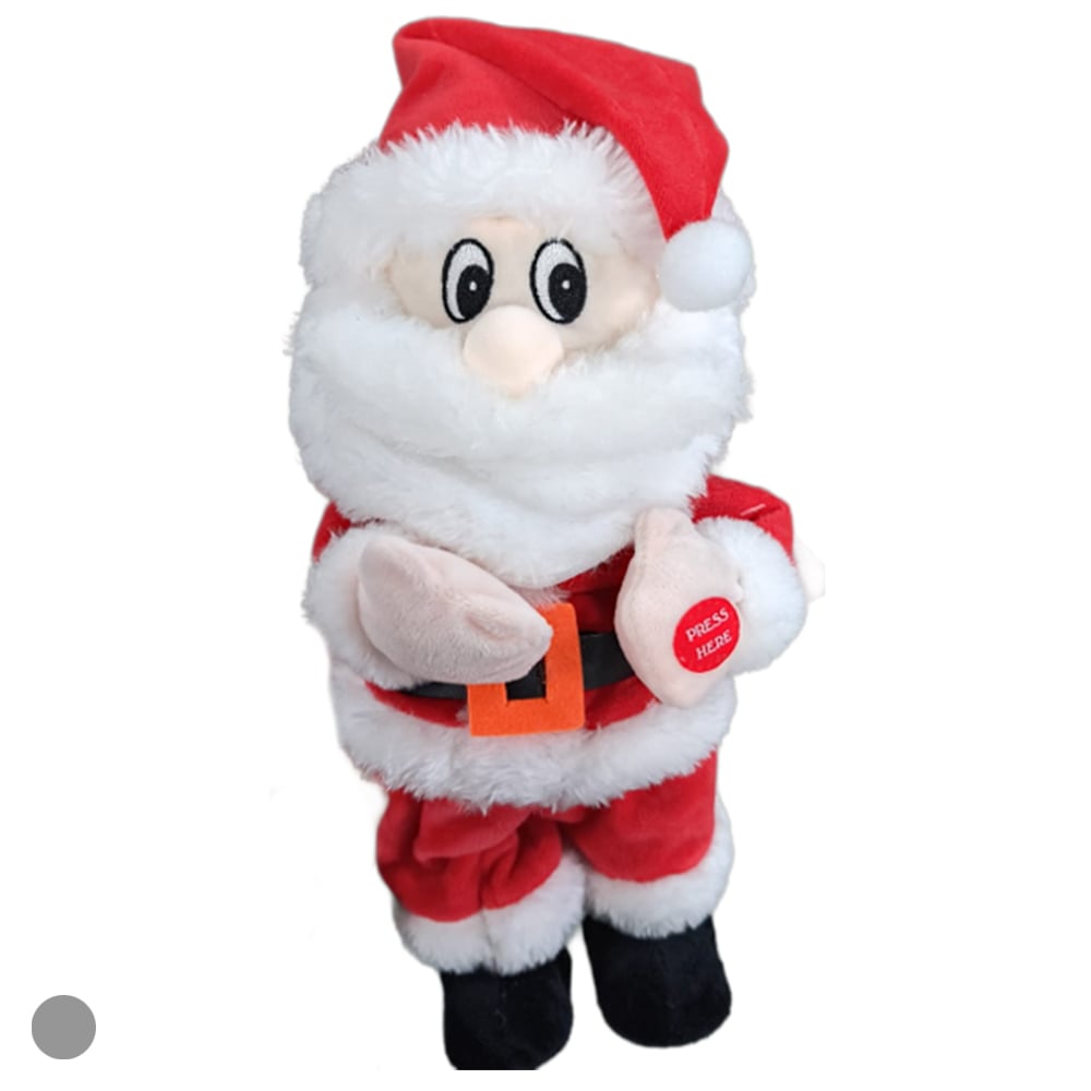 PAPAI NOEL NATAL ANIMADO C/SOM E MOV (VERMELHO BRANCO) 30X15cm