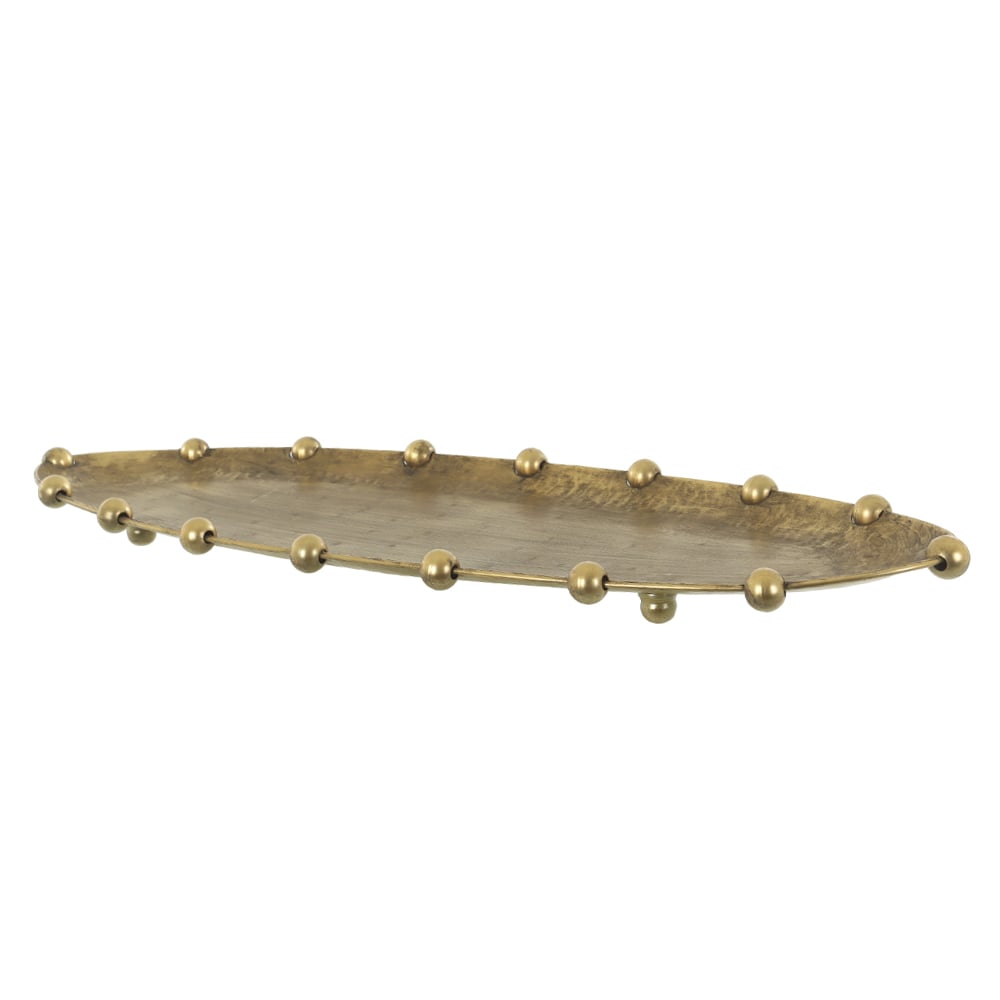 BANDEJA DECORATIVA METAL BALLS G (DOURADO) 76X26X5,5cm