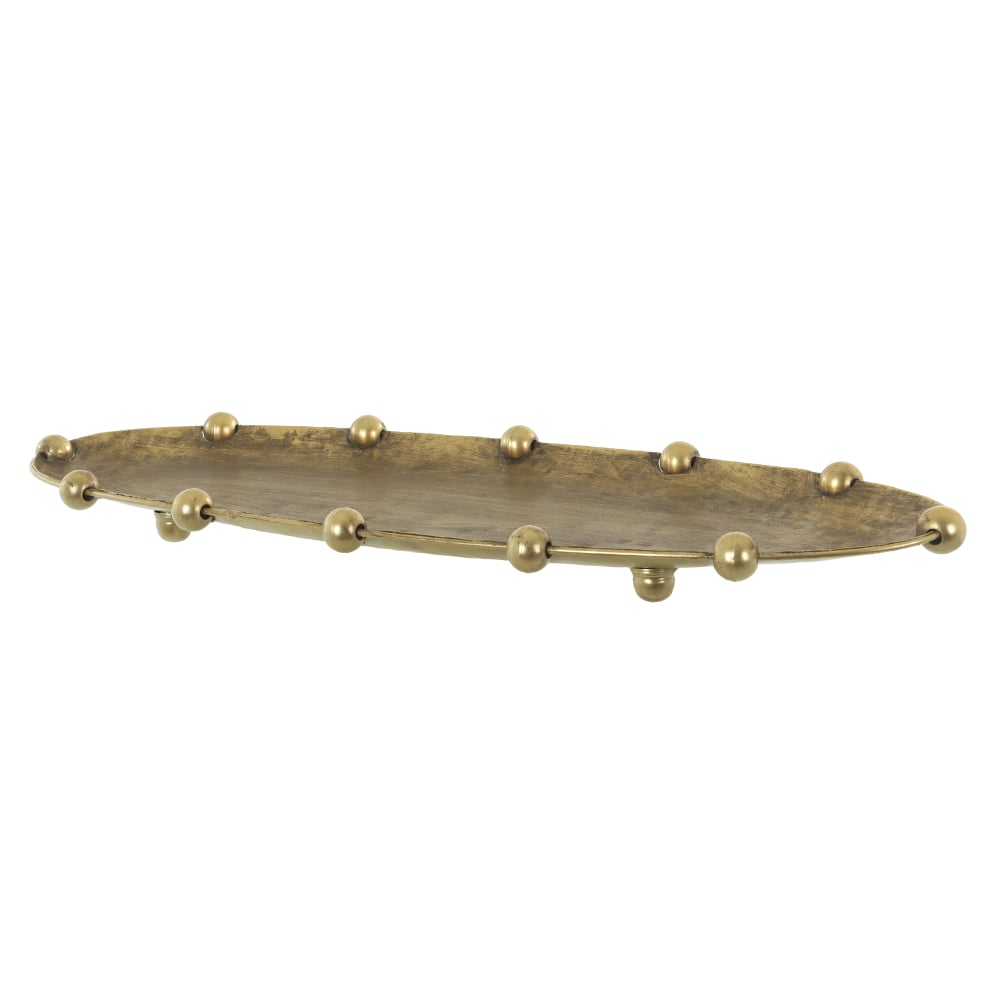 BANDEJA DECORATIVA METAL BALLS M (DOURADO) 63X22X4,5cm