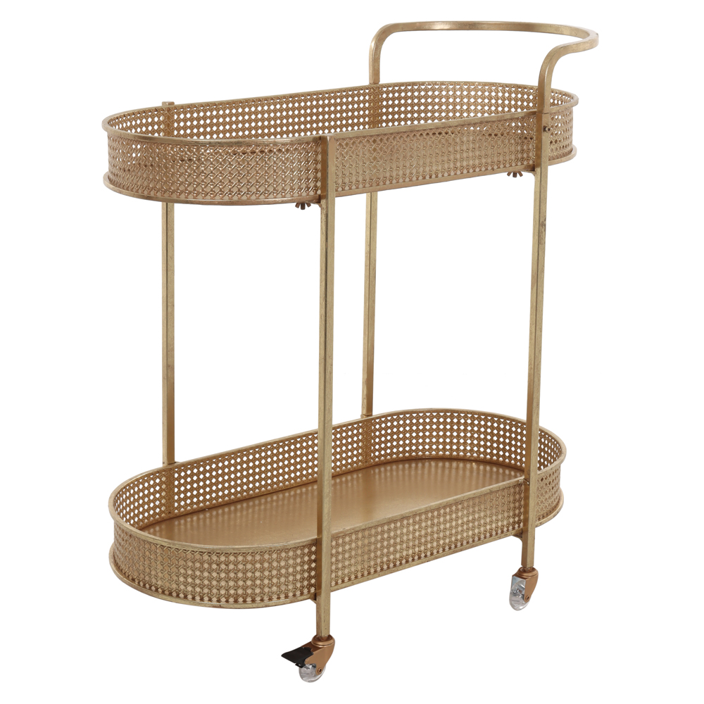 CARRINHO DECORATIVO METAL (DOURADO) 86X44X92,5cm
