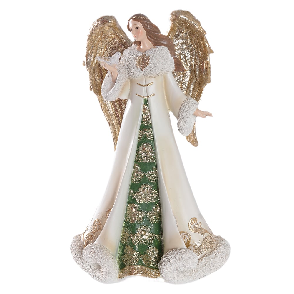 RESINA NATAL ANJO (VERDE CHAMPANHE) 25X9cm