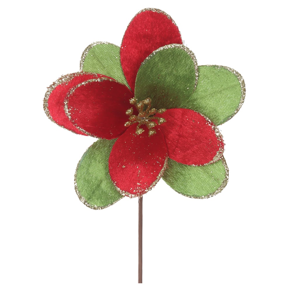 H.BICO DE PAPAGAIO NATAL AVELUDADO C/GLITTER (VERMELHO VERDE) 18,5cm 14d 10P