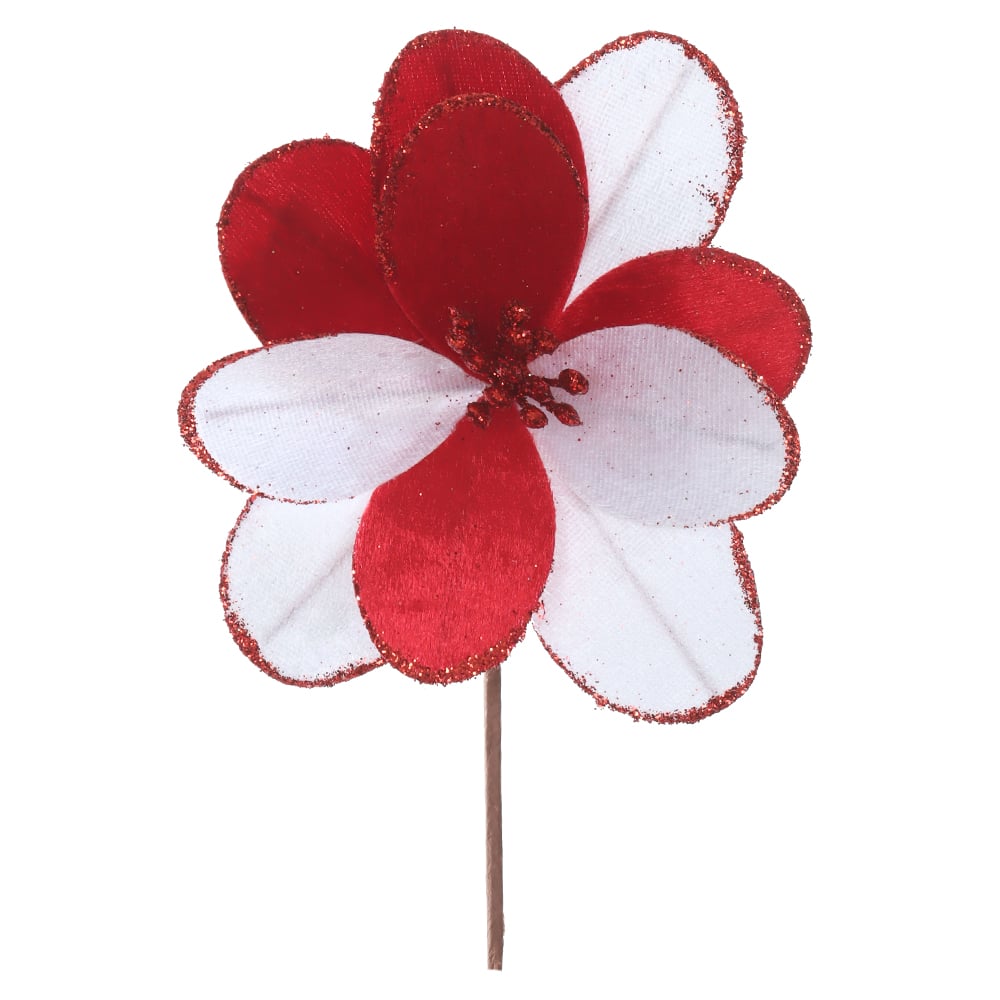 H.BICO DE PAPAGAIO NATAL AVELUDADO C/GLITTER (VERMELHO BRANCO) 18,5cm 14d 10P