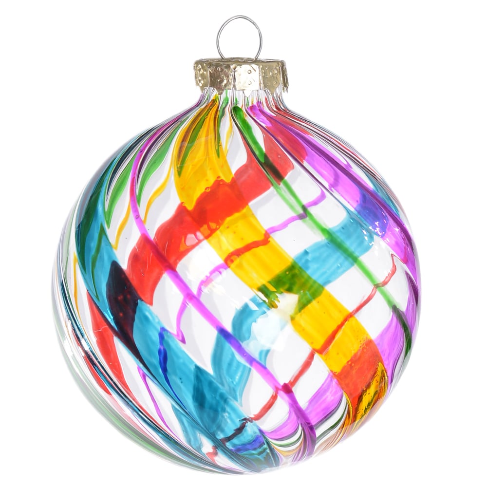 BOLAS DECORADAS VIDRO BOROSSILICATO NATAL (COLORIDO) 8D