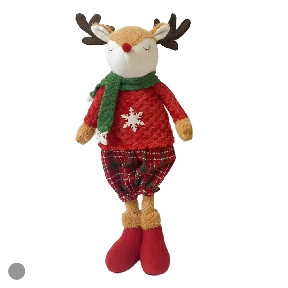 BONECO NATAL RENA MACHO EM PE (VERMELHO VERDE BEGE) 50cm
