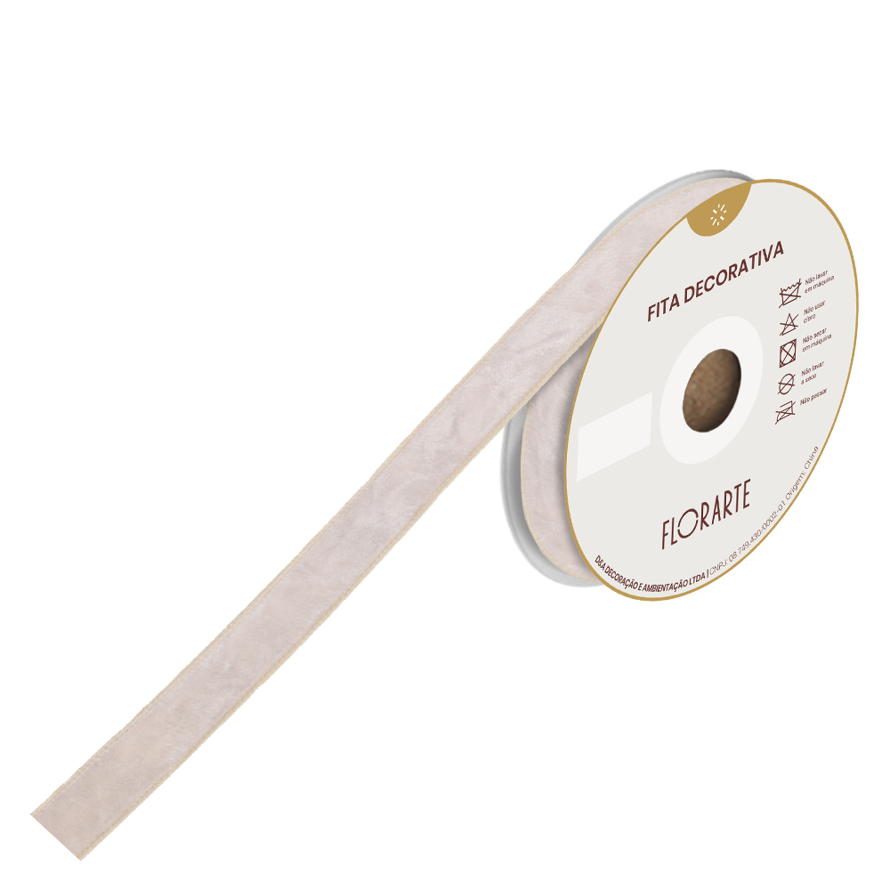 FITA ARAMADA VELUDO (BRANCO) 2,5cmX9,14m