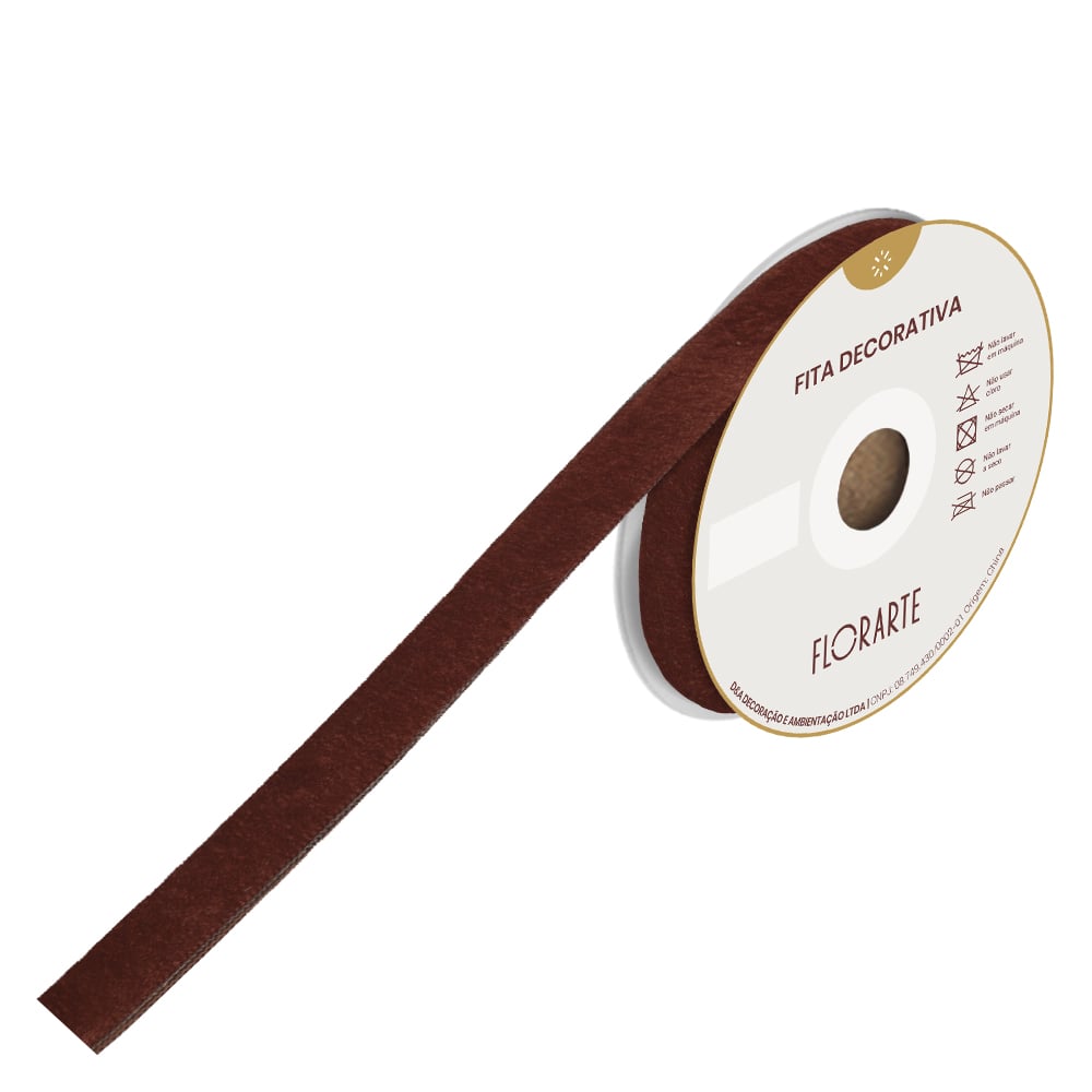 FITA ARAMADA VELUDO (MARROM) 2,5cmX9,14m