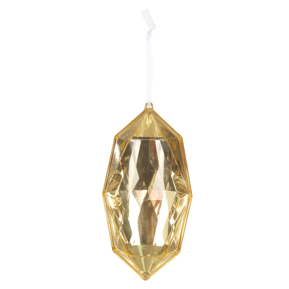 ENFEITE PENDENTE CRISTAL NATAL (DOURADO) 20X6X8cm