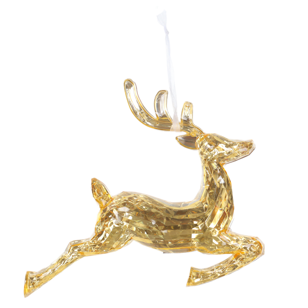 ENFEITE RENA CRISTAL NATAL (DOURADO) 15X14X18cm