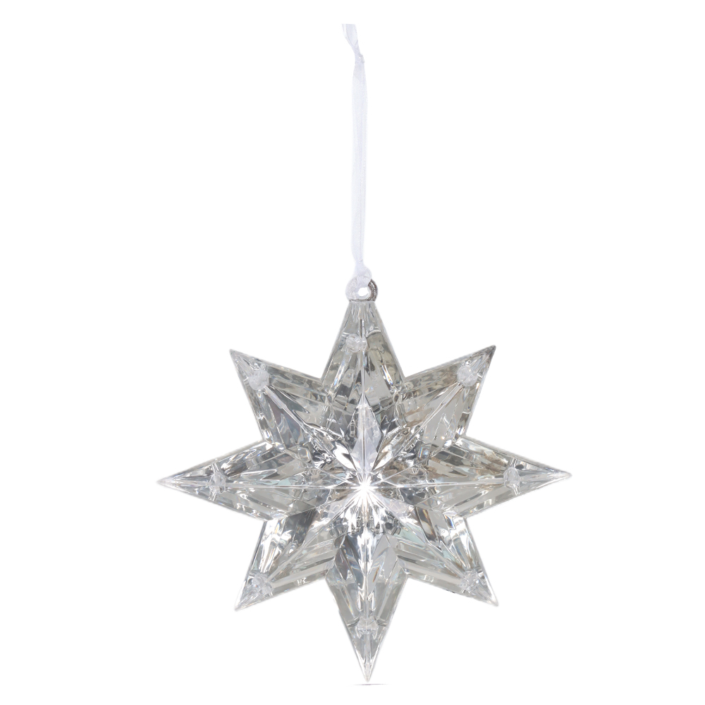 ENFEITE ESTRELA CRISTAL NATAL (PRATA) 15X3,5X14cm