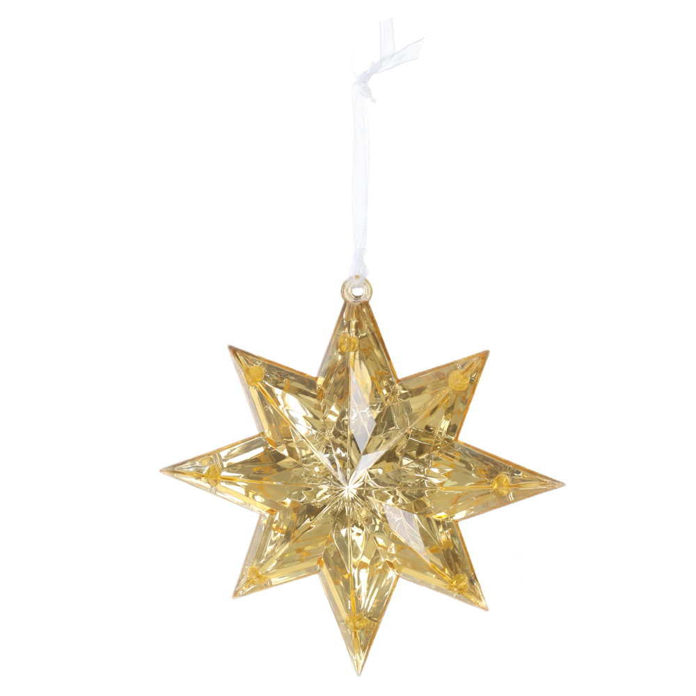 ENFEITE ESTRELA CRISTAL NATAL (DOURADO) 15X3,5X14cm