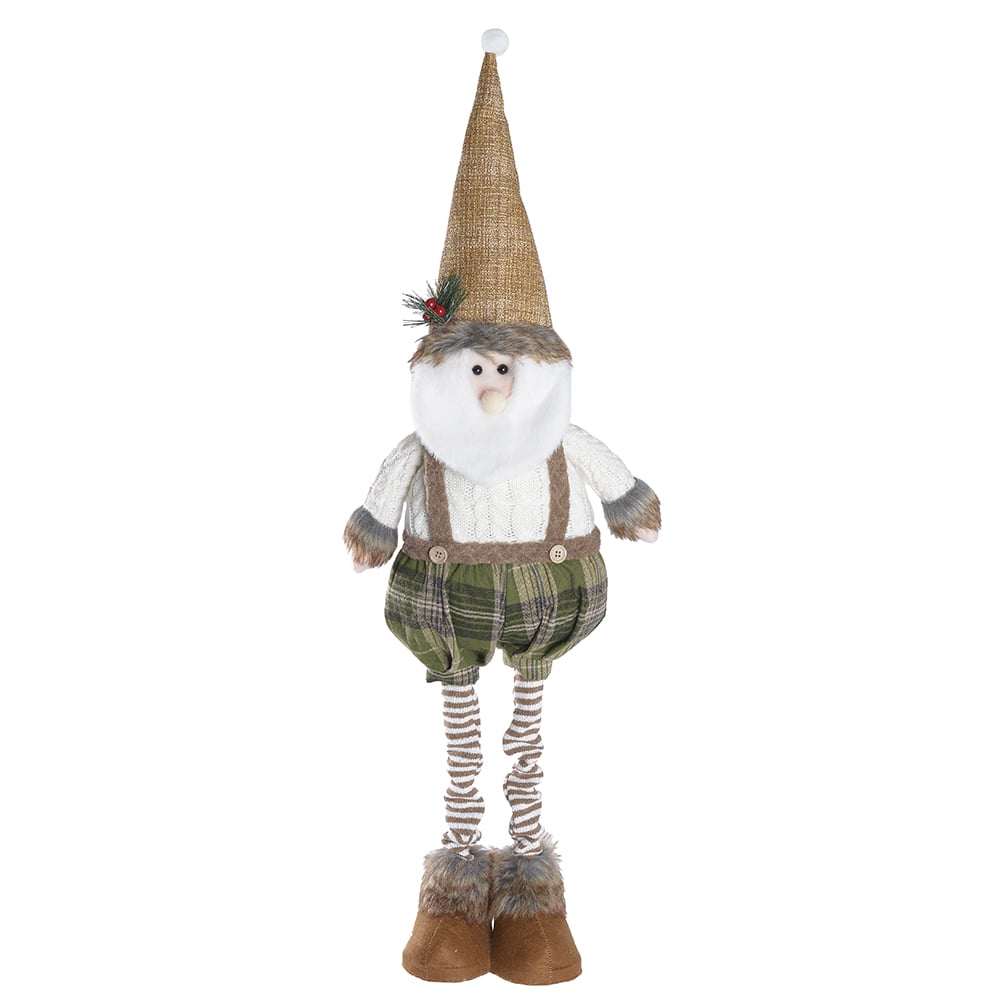 BONECO NATAL PAPAI NOEL C/EXTENSOR (VERDE BEGE) 88cm