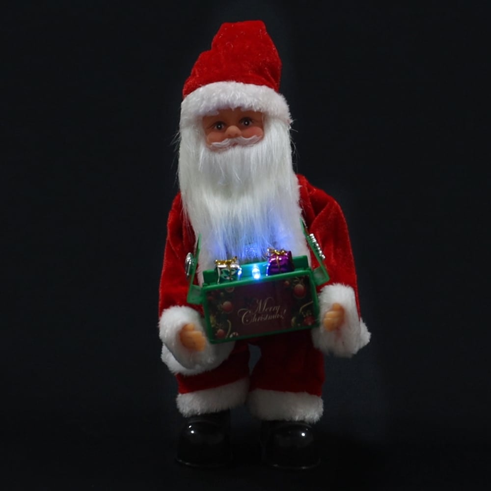 PAPAI NOEL NATAL ANIMADO C/SOM E MOV (VERMELHO BRANCO) 30X13cm