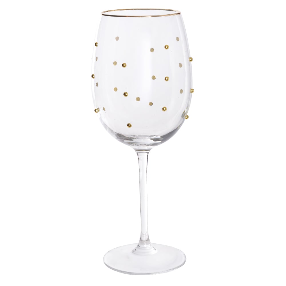 TACA VIDRO VINHO 430ml (DOURADO) 22,5X9cm