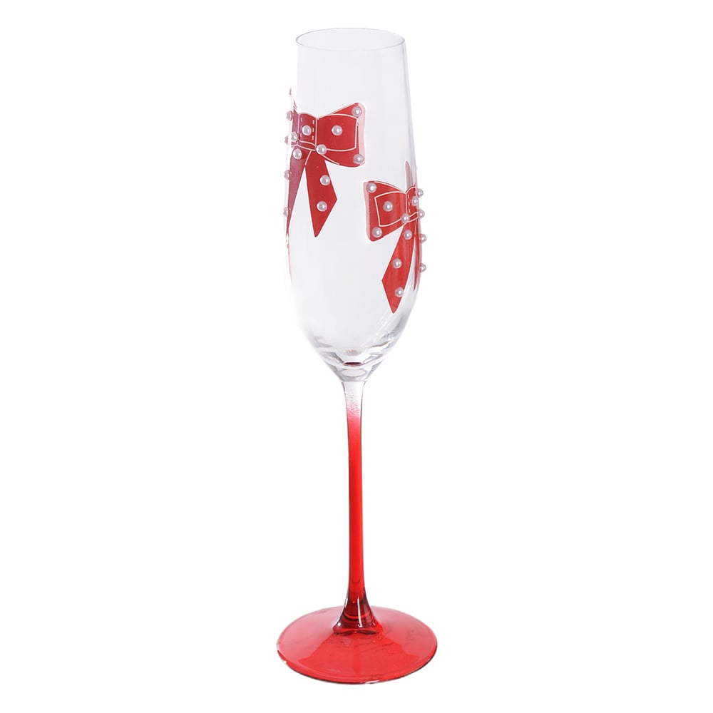 TACA VIDRO ESPUMANTE LACO 200ML 200ml (VERMELHO) 26,2X7,5cm