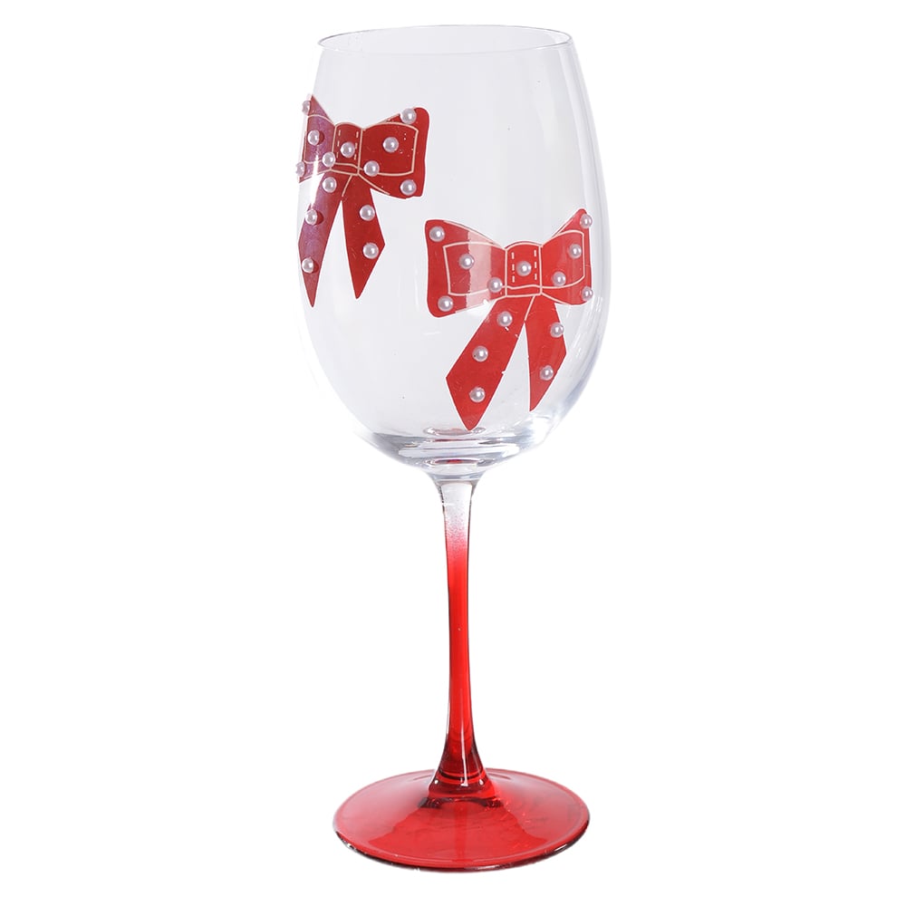 TACA VIDRO VINHO LACO. 430ml (VERMELHO) 22,5X9cm
