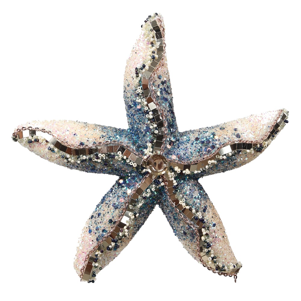 ENFEITE ESTRELA DO MAR NATAL (AZUL) 4,5X21,5X22cm