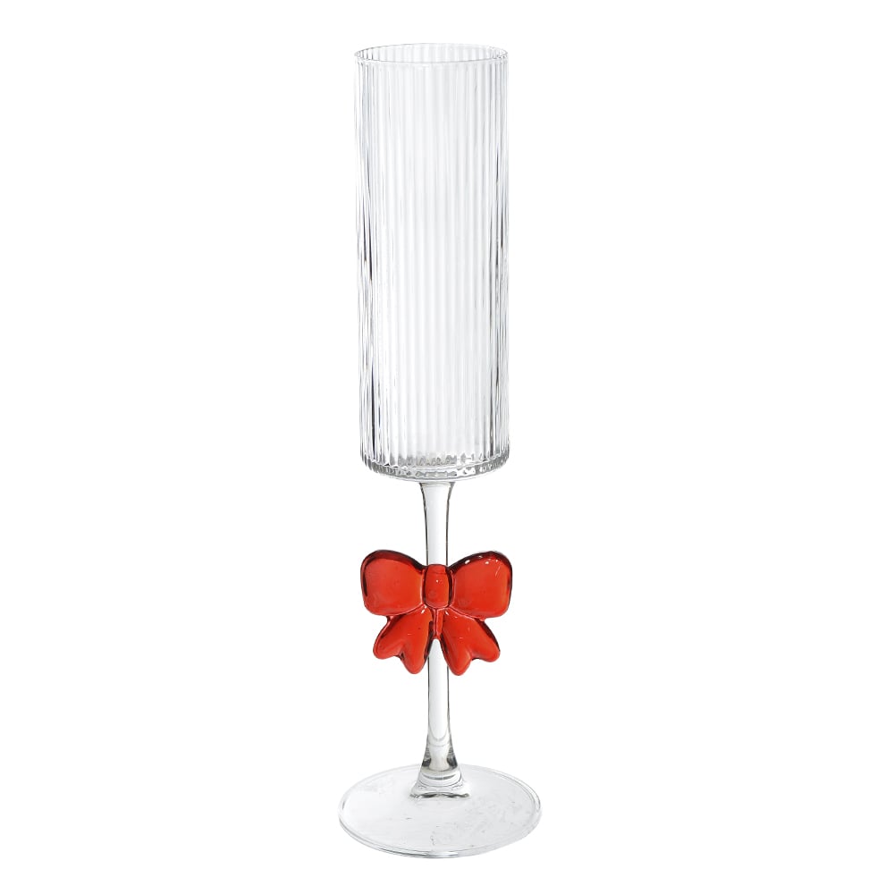 TACA VIDRO ESPUMANTE LACO. 190ml (VERMELHO) 26X7,3cm