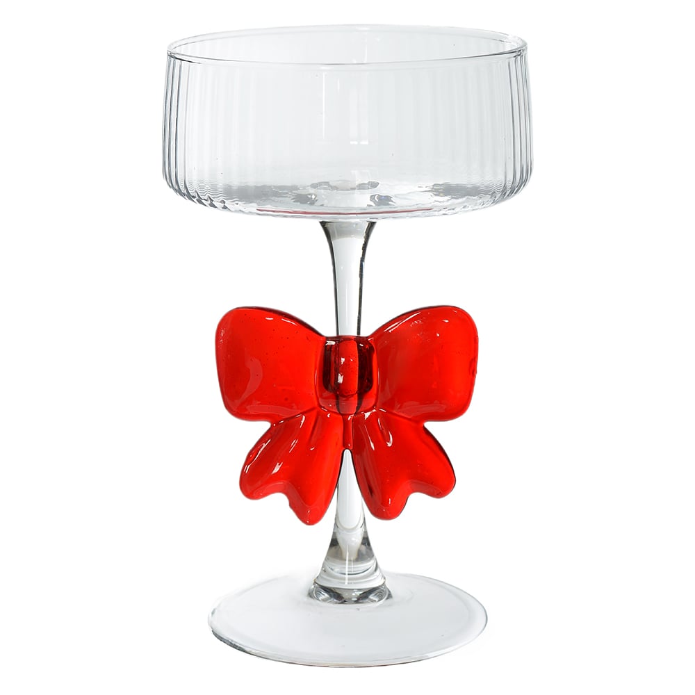 TACA VIDRO COQUETEL LACO. 255ml (VERMELHO) 16,5X10,3cm