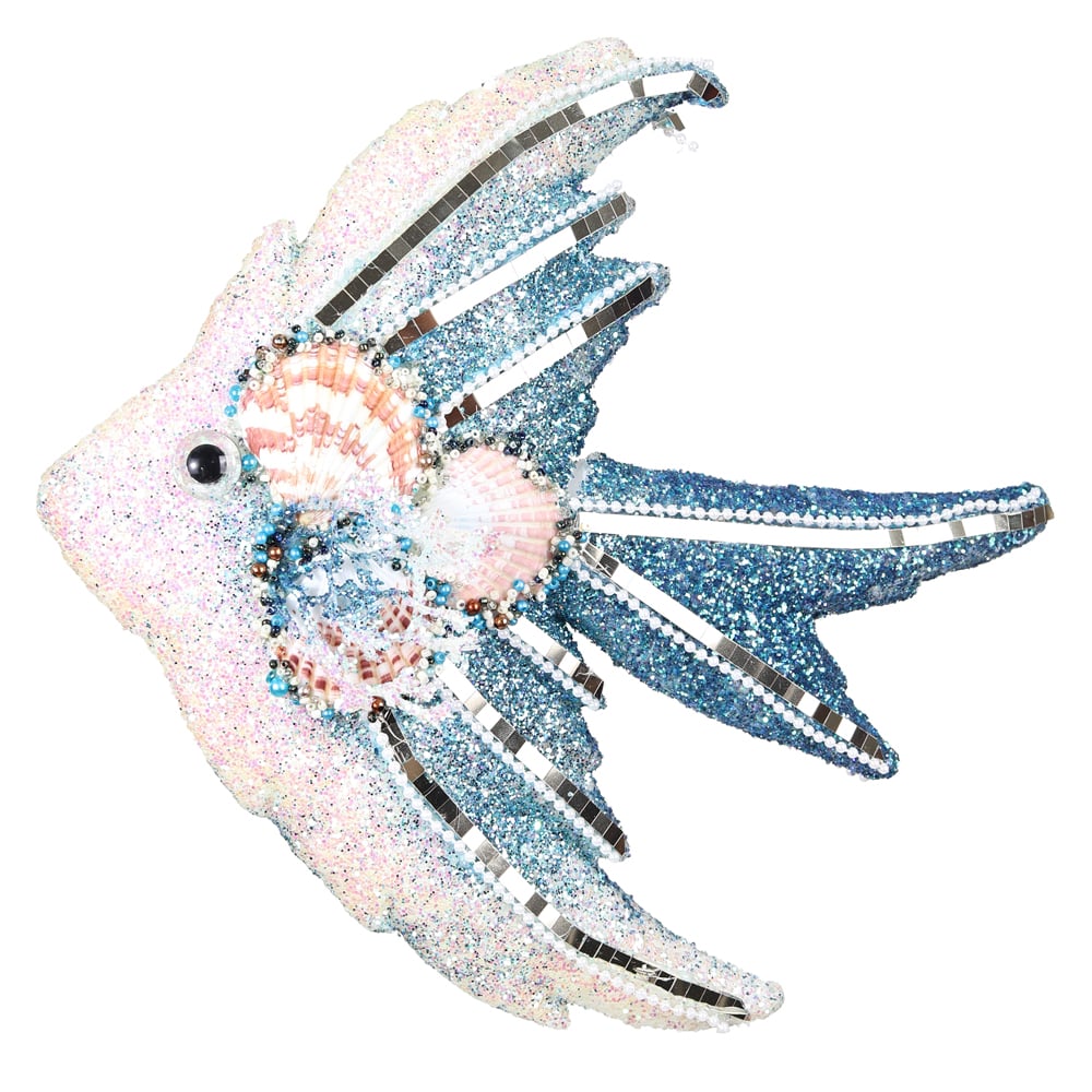 ENFEITE PEIXE NATAL (AZUL) 8X26X28cm