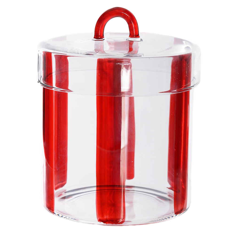 POTE DE VIDRO 600ml (VERMELHO) 13X10,3cm