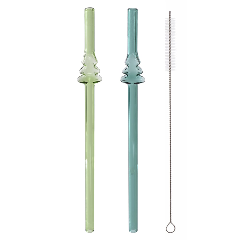 CANUDO ARVORE VIDRO C/2 (VERDE) 20cm