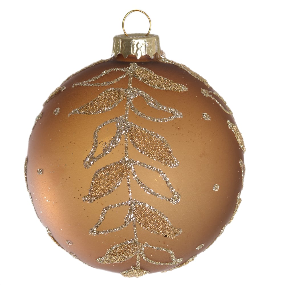 BOLAS DECORADAS VIDRO BOROSSILICATO NATAL (MARROM) 8D