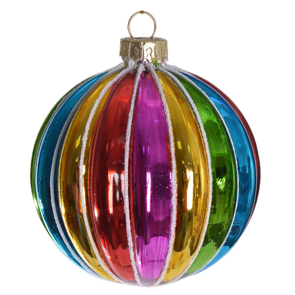 BOLAS DECORADAS VIDRO BOROSSILICATO NATAL (COLORIDO) 8D
