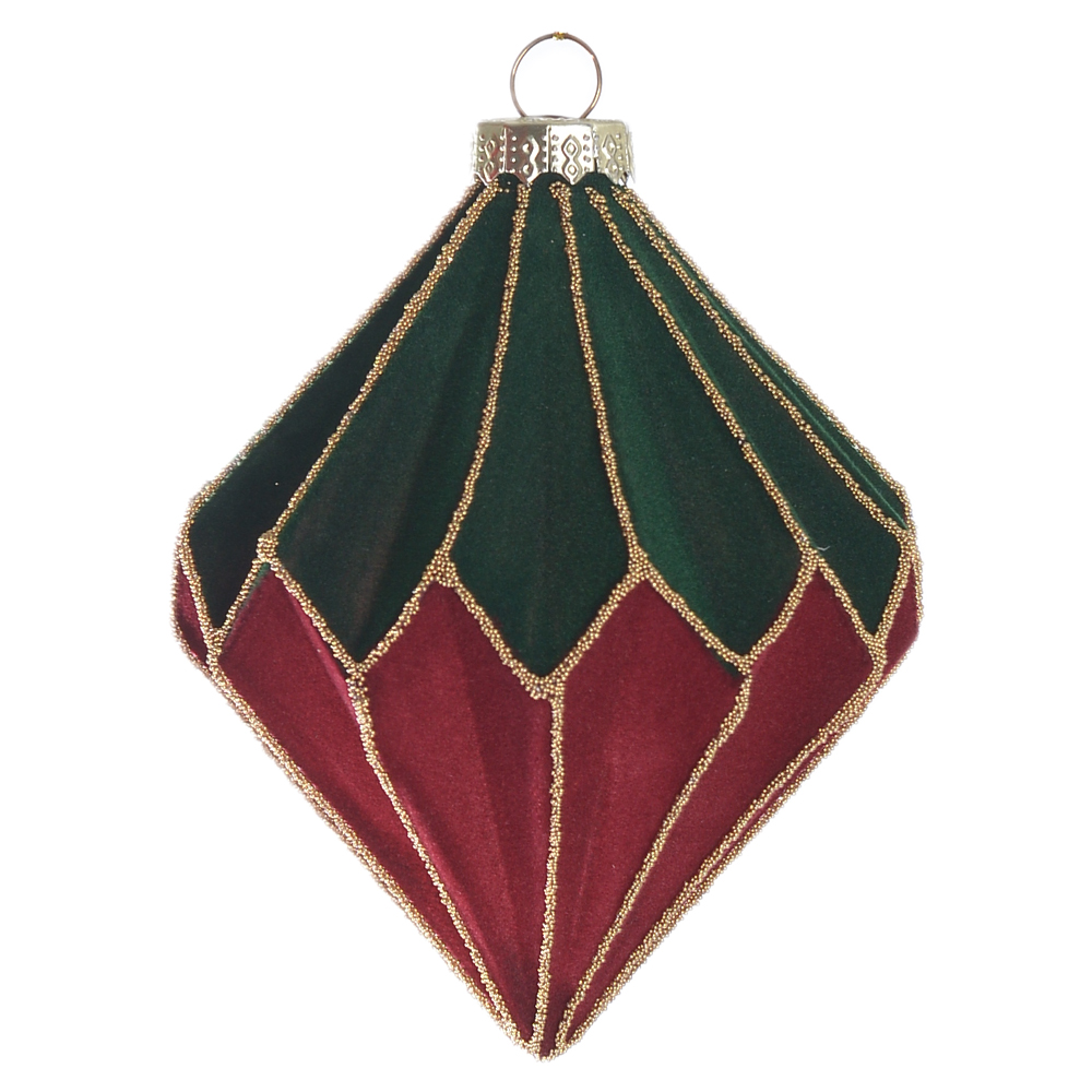 ENFEITE PENDENTE NATAL (VERDE VERMELHO) 12cm 8D