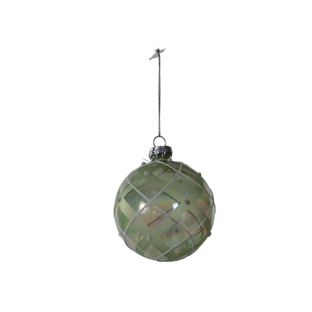 BOLAS DECORADAS VIDRO BOROSSILICATO NATAL (VERDE TRANSPARENTE) 8D