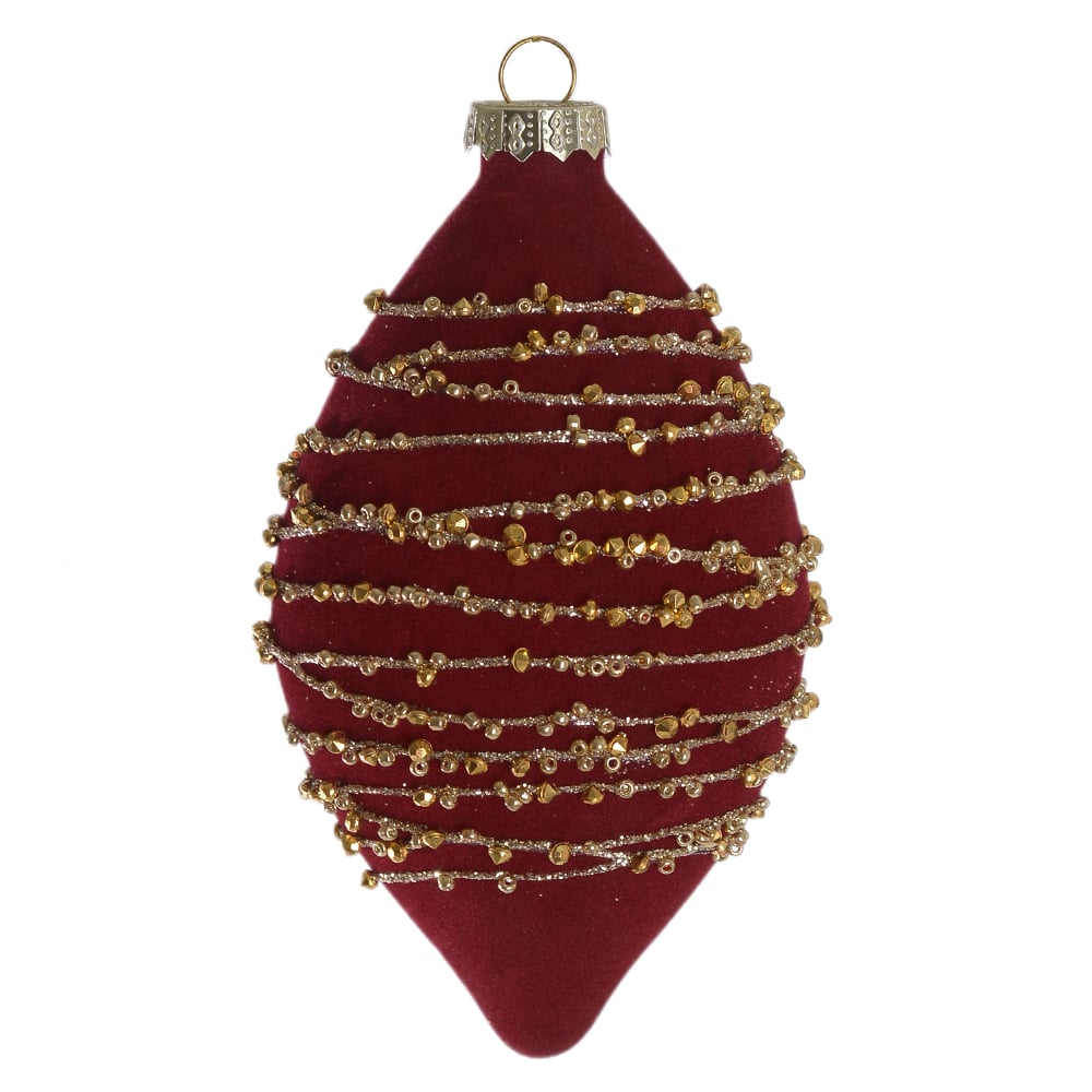 ENFEITE PENDENTE NATAL (VERMELHO DOURADO) 13cm 6,8D