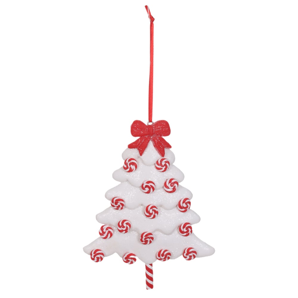 ENFEITE ARVORE DE NATAL (VERMELHO BRANCO) 12,9X1,5X9,4cm